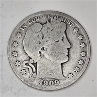 1909 s Barber Half Dollar