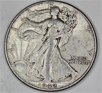 1942 XF Walking Liberty Half Dollar