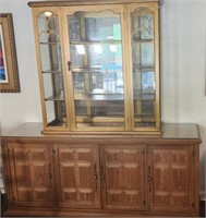 Vintage credenza with additional china cabinet top