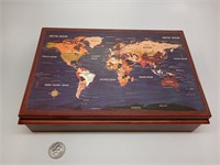 Tabletop World Map Jewelry Box