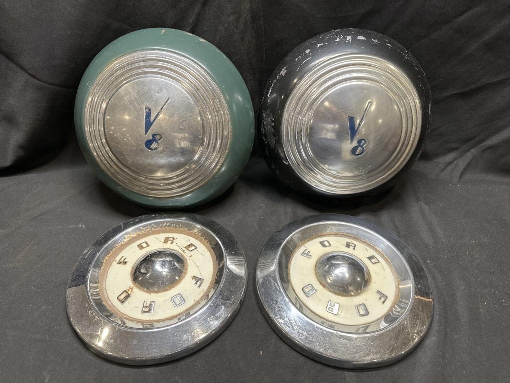 1930S FORD V8, 1950S FORD HUBCAPS