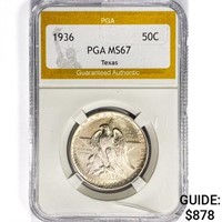 1936 Texas Half Dollar PGA MS67