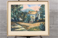 Charles Bethell Style Homestead Watercolor