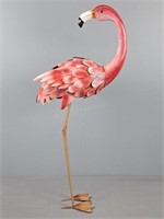 Metal Pink Flamingo Yard Decor