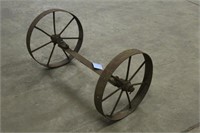 (2) Steel Wheels w/Axle, Approx 18"x33"