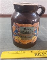 Antique stoneware molasses jug Brer Rabbit label