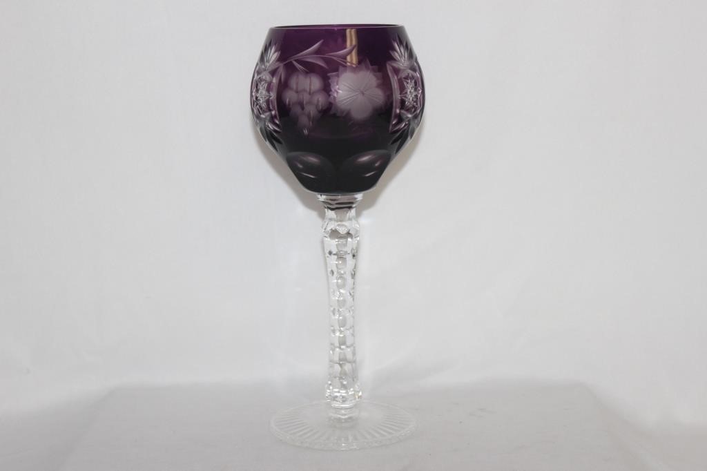 An Amethyst Cut Glass Goblet