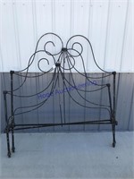 Iron bed frame- no rails 52" wide