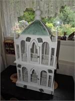 Vintage Large Wood & Wire Two-Story Bird Cage