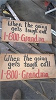 Wooden grandparent signs. Approximately 6x10