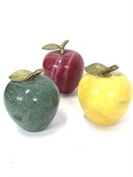 3 Stone Apple Paperweights