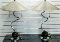 Furniture Pair Modern Style Table Lamps