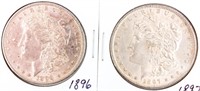 Coin 2 Morgan Silver Dollars 1896 & 1897