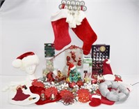 Large Assortment Red & White Christmas Decor