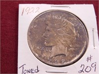 1922 Peace Silver Dollar - Toned