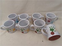 8 Signed Pottery Mugs - Dalton PA