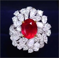 4.1ct Natural Ruby Ring 18K Gold