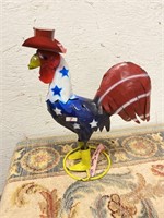 Patriotic rooster hand made from recycled metal