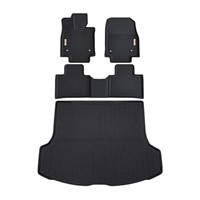 TESSON Black Floor Mats Accessories 2 Row Liners S