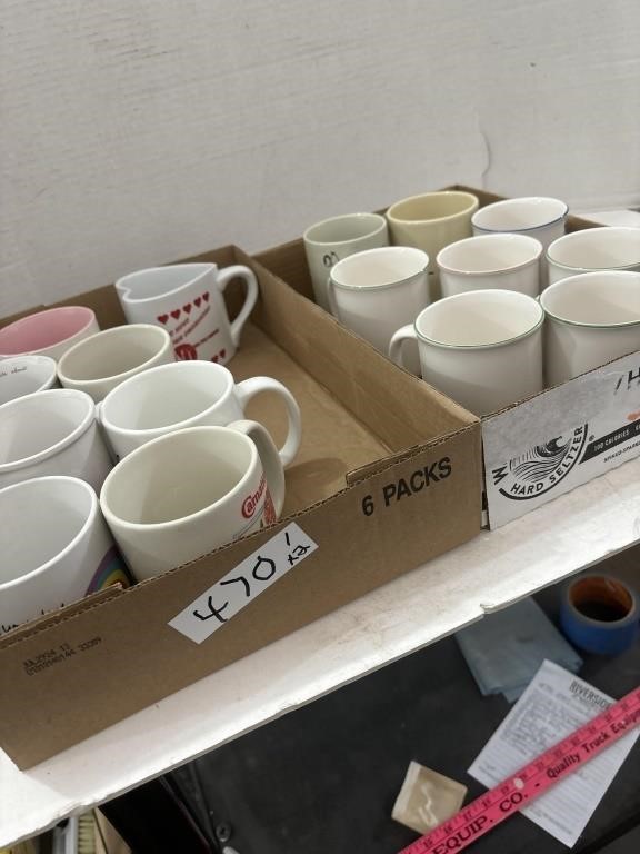 (2) Flats of Coffee Mugs