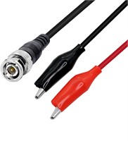 3.3 FT BNC Q9 TO DOUBLE ALLIGATOR CLIP TEST CABLE