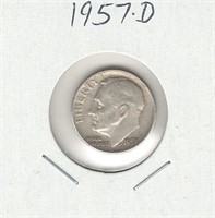1957-D U.S. Silver Roosevelt Dime