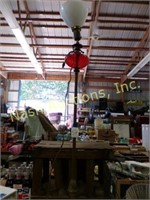 vintage floor lamp w/ red globe