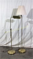Set of Two Adjustable Floor Lamps Brass
