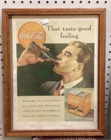 Framed Coca-Cola advertising print