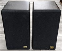 Pair ESS Speakers. 12"H x 6-1/2"W x 7-1/2"D