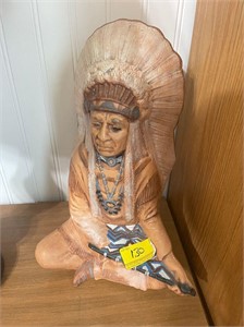 Ceramic Indian and stuffed toys vintage