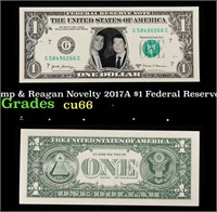 Trump & Reagan Novelty 2017A $1 Federal Reserve No