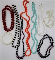 Beaded Plastic & Lucite Beaded Necklaces++