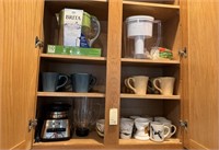 Pier 1 Coffee Mugs & Misc. In Cabinet