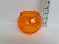 Orange Glass Lantern Globe 3 1/4"h x 4 1/2"w