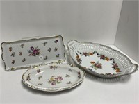 3 Floral Serving Pcs, Germany And German