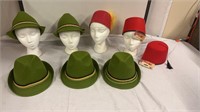 Adult Hats 5) Alpine Hats & 3) Fez Hats