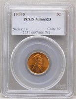 1944-S Lincoln Cent. MS66 Red PCGS.
