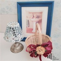 Mosaic Tea Lite Lamp, Basket, Print & Scale