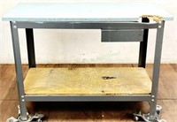 2-tier Steel Wood Workbench With Drawer