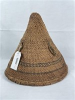 Native American Cone Shaped Coil Basket