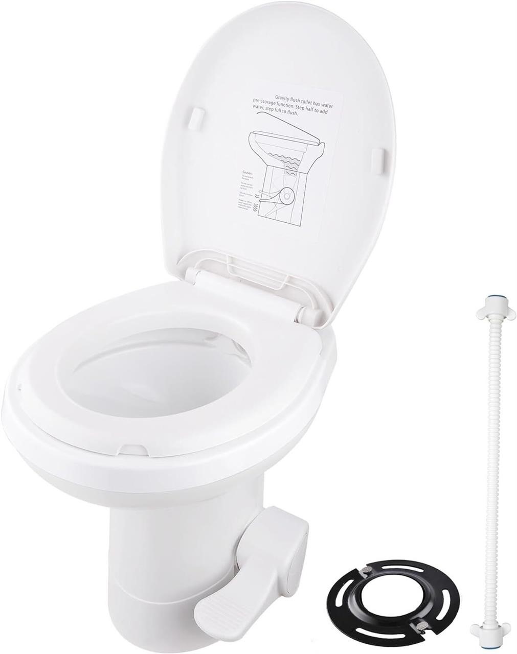 AW RV Camper Toilet Gravity Flush Toilet Foot Peda