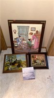 4 paintings, 2 Hargroves and 1 Carter signed