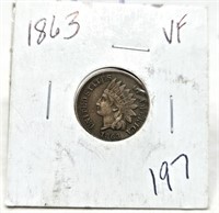 1863 Cent VF