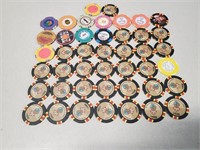 44 Foreign & Domestic Casino Chips