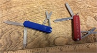 2 small Swiss army knives with advertising