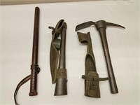 (3Pcs.) U.S. TRENCH PICKAXES, NIGHTSTICK