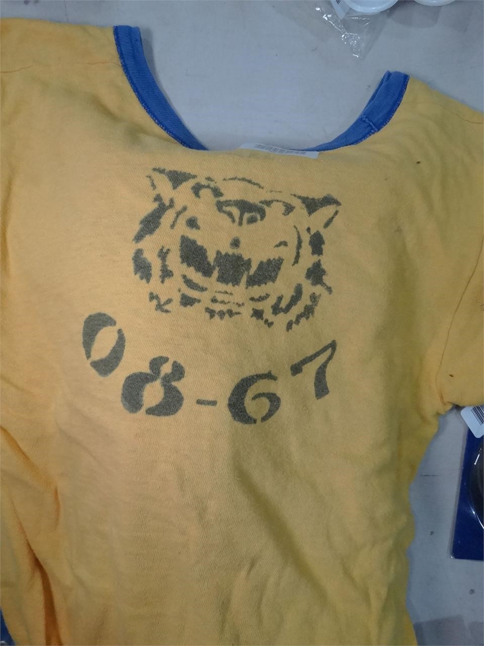 08-67 Tiger Yellow & Blue Vintage Kids Shirt