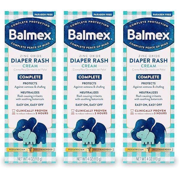 Pack of 3 Balmex Diaper Rash Cream 4 Oz