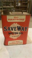 Vintage Save Way 2 Gallon Motor Oil Can